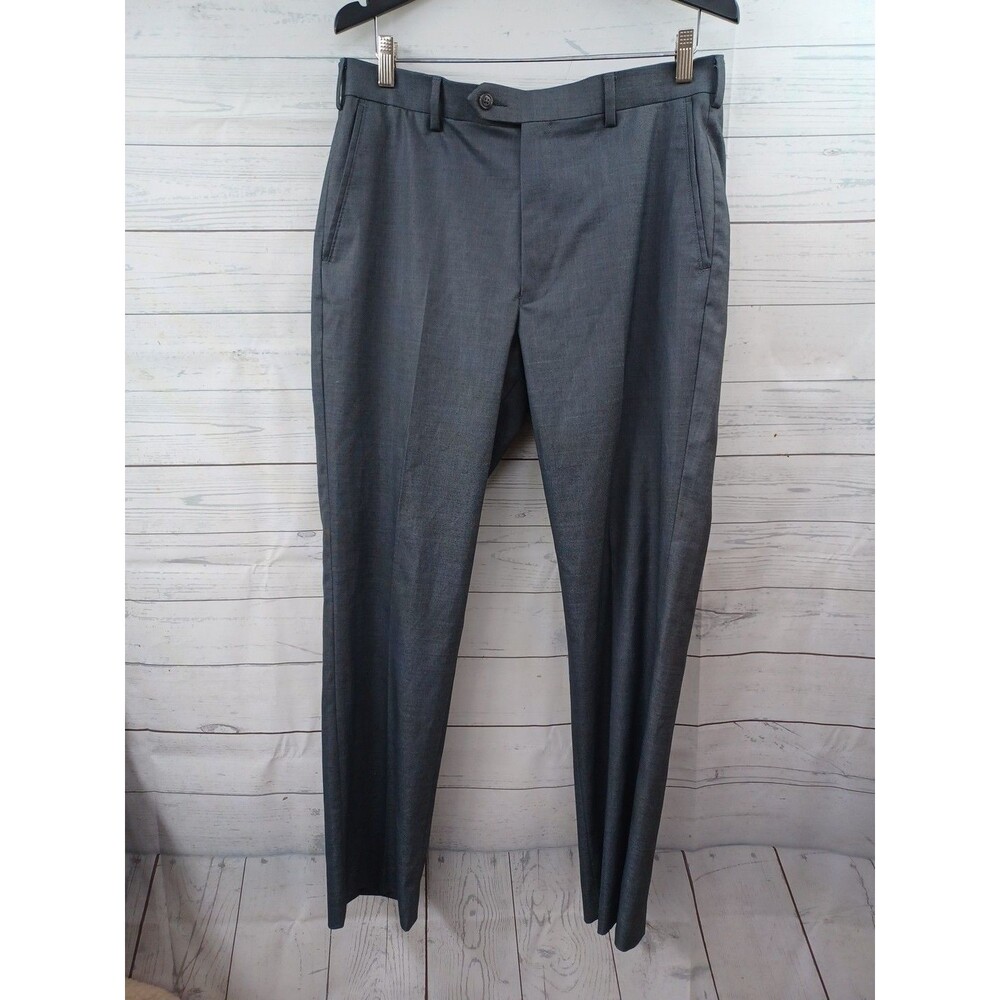 Roundtree & Yorke TravelSmart Straight Mens Dress Pants Gray 34X30